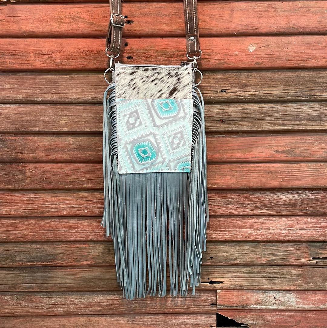 Carrie - Longhorn w/ Glacier Park Aztec-Carrie-Western-Cowhide-Bags-Handmade-Products-Gifts-Dancing Cactus Designs