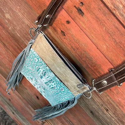 Carrie - Palomino w/ Turquoise Sand Croc-Carrie-Western-Cowhide-Bags-Handmade-Products-Gifts-Dancing Cactus Designs