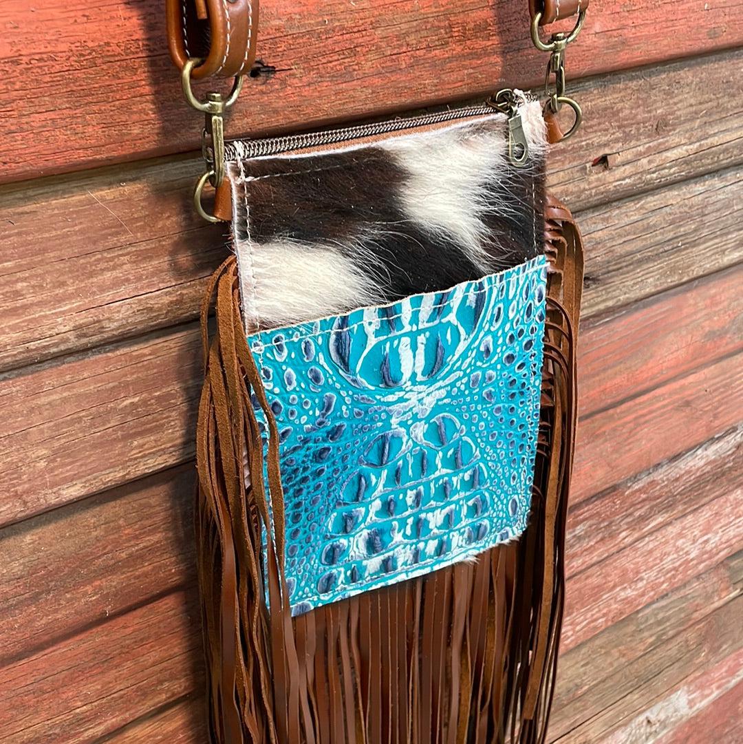 Carrie - Tricolor w/ Glacier Park Croc-Carrie-Western-Cowhide-Bags-Handmade-Products-Gifts-Dancing Cactus Designs