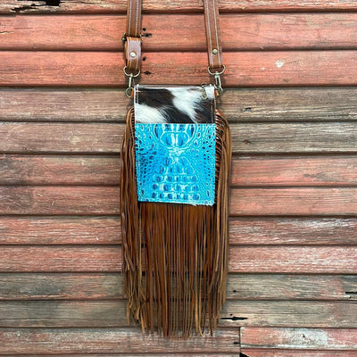 Carrie - Tricolor w/ Glacier Park Croc-Carrie-Western-Cowhide-Bags-Handmade-Products-Gifts-Dancing Cactus Designs