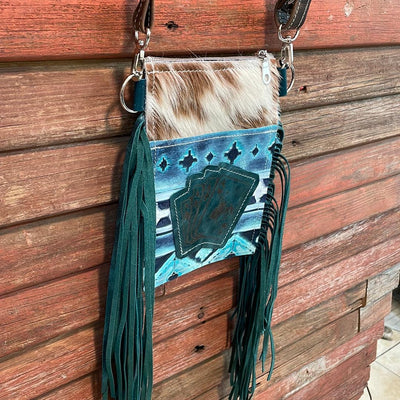 Carrie - Tricolor w/ Glacier Park Navajo w/ bucking aces-Carrie-Western-Cowhide-Bags-Handmade-Products-Gifts-Dancing Cactus Designs