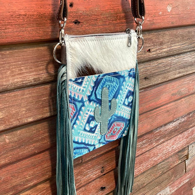 Carrie - Tricolor w/ Tucson Sundown Aztec w/ cactus-Carrie-Western-Cowhide-Bags-Handmade-Products-Gifts-Dancing Cactus Designs