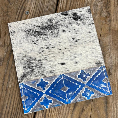 Checkbook Cover - Black & White w/ Rocky Mountain Navajo-Checkbook Cover-Western-Cowhide-Bags-Handmade-Products-Gifts-Dancing Cactus Designs