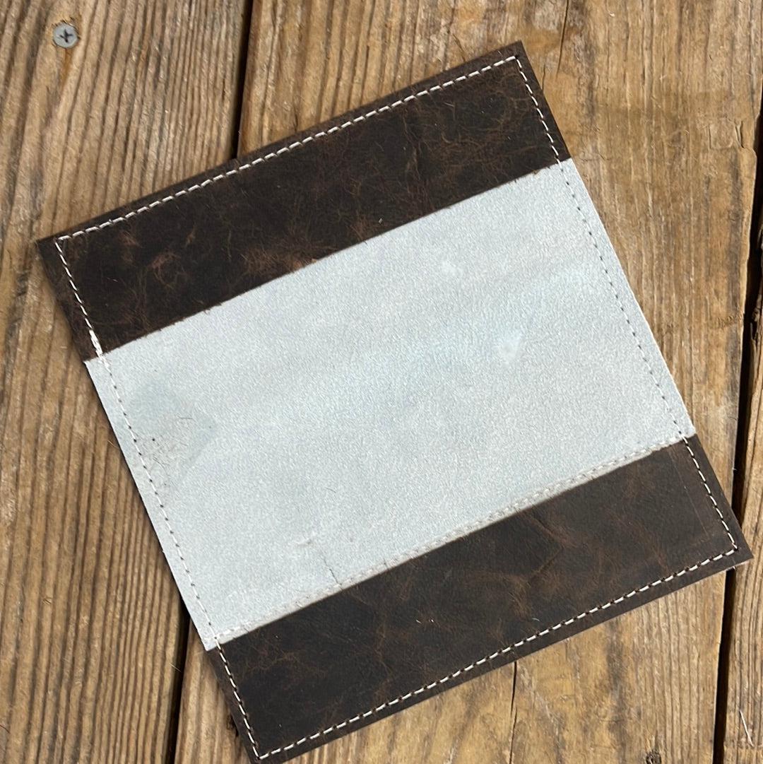 Checkbook Cover - Black & White w/ Watermelon Wine-Checkbook Cover-Western-Cowhide-Bags-Handmade-Products-Gifts-Dancing Cactus Designs