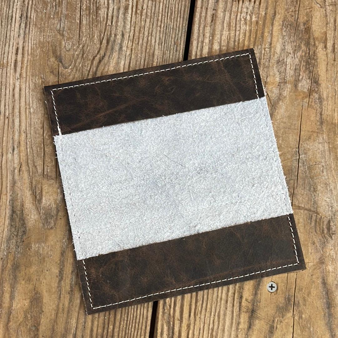 Checkbook Cover - Black & White w/ Watermelon Wine-Checkbook Cover-Western-Cowhide-Bags-Handmade-Products-Gifts-Dancing Cactus Designs