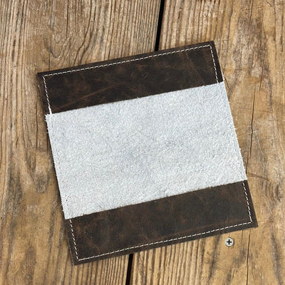 Checkbook Cover - Black & White w/ Watermelon Wine-Checkbook Cover-Western-Cowhide-Bags-Handmade-Products-Gifts-Dancing Cactus Designs