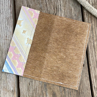 Checkbook Cover - Brindle w/ Encanto Navajo-Checkbook Cover-Western-Cowhide-Bags-Handmade-Products-Gifts-Dancing Cactus Designs