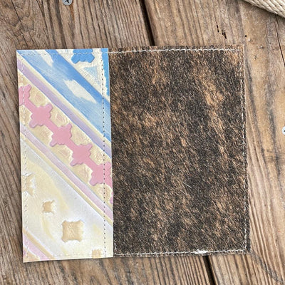 Checkbook Cover - Brindle w/ Encanto Navajo-Checkbook Cover-Western-Cowhide-Bags-Handmade-Products-Gifts-Dancing Cactus Designs