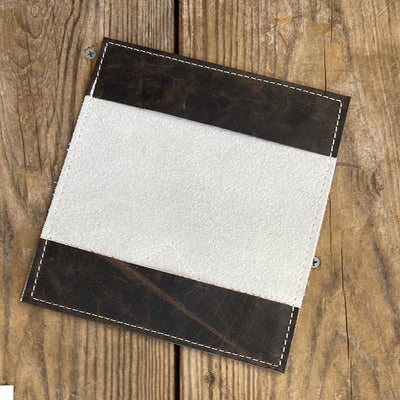 Checkbook Cover - Brindle w/ Grapefruit Tool-Checkbook Cover-Western-Cowhide-Bags-Handmade-Products-Gifts-Dancing Cactus Designs