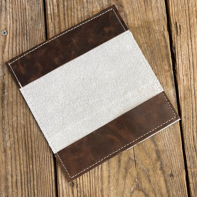 Checkbook Cover - Brindle w/ Patriot Laredo-Checkbook Cover-Western-Cowhide-Bags-Handmade-Products-Gifts-Dancing Cactus Designs
