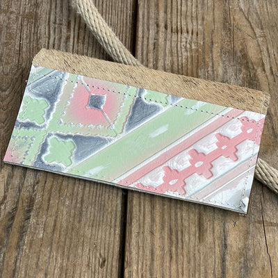 Checkbook Cover - Brindle w/ Watermelon Wine-Checkbook Cover-Western-Cowhide-Bags-Handmade-Products-Gifts-Dancing Cactus Designs