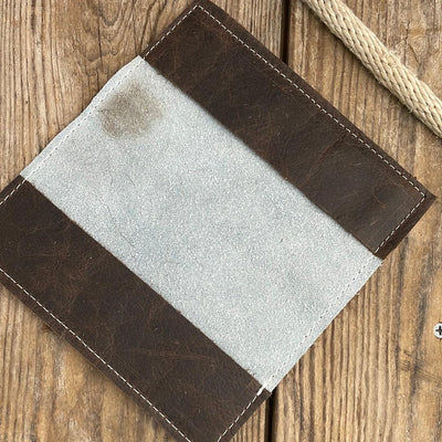 Checkbook Cover - Hereford w/ Aurora Navajo-Checkbook Cover-Western-Cowhide-Bags-Handmade-Products-Gifts-Dancing Cactus Designs