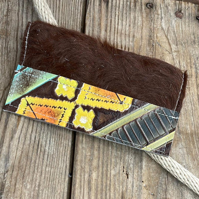 Checkbook Cover - Hereford w/ Aurora Navajo-Checkbook Cover-Western-Cowhide-Bags-Handmade-Products-Gifts-Dancing Cactus Designs