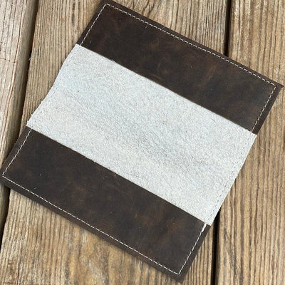 Checkbook Cover - Holographic w/ Patina Skulls-Checkbook Cover-Western-Cowhide-Bags-Handmade-Products-Gifts-Dancing Cactus Designs