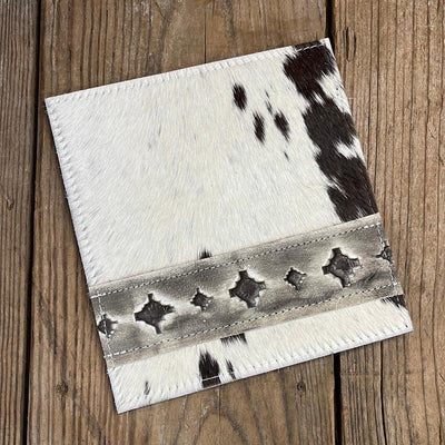 Checkbook Cover - Longhorn w/ Adobe Navajo-Checkbook Cover-Western-Cowhide-Bags-Handmade-Products-Gifts-Dancing Cactus Designs