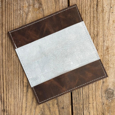 Checkbook Cover - Longhorn w/ Adobe Navajo-Checkbook Cover-Western-Cowhide-Bags-Handmade-Products-Gifts-Dancing Cactus Designs