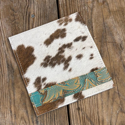 Checkbook Cover - Longhorn w/ Agave Laredo-Checkbook Cover-Western-Cowhide-Bags-Handmade-Products-Gifts-Dancing Cactus Designs