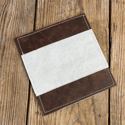 Checkbook Cover - Longhorn w/ Sepia Laredo-Checkbook Cover-Western-Cowhide-Bags-Handmade-Products-Gifts-Dancing Cactus Designs
