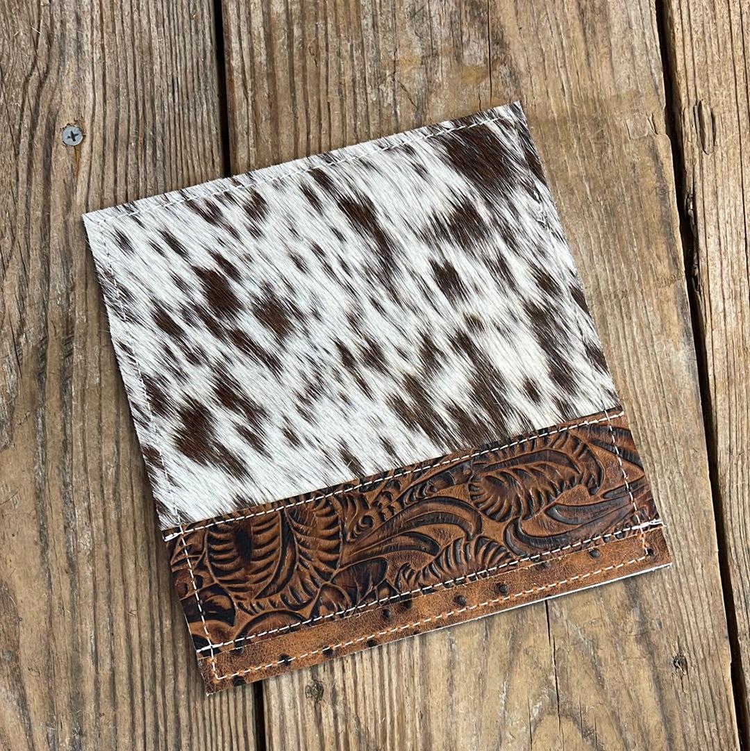 Checkbook Cover - Longhorn w/ Western Tool-Checkbook Cover-Western-Cowhide-Bags-Handmade-Products-Gifts-Dancing Cactus Designs