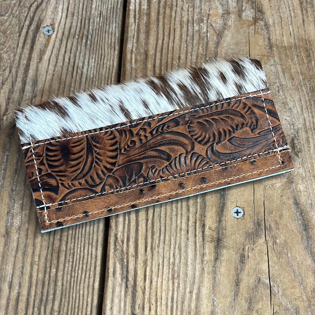 Checkbook Cover - Longhorn w/ Western Tool-Checkbook Cover-Western-Cowhide-Bags-Handmade-Products-Gifts-Dancing Cactus Designs