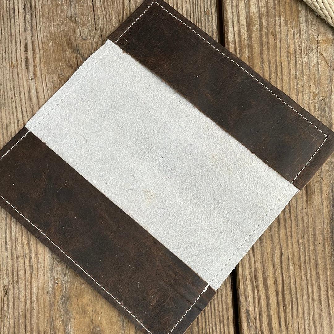 Checkbook Cover - Rainbow w/ Aurora Navajo-Checkbook Cover-Western-Cowhide-Bags-Handmade-Products-Gifts-Dancing Cactus Designs