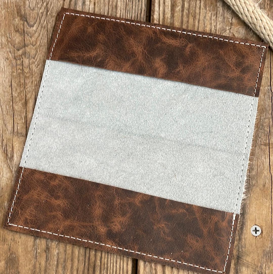 Checkbook Cover - Tricolor w/ Encanto Navajo-Checkbook Cover-Western-Cowhide-Bags-Handmade-Products-Gifts-Dancing Cactus Designs