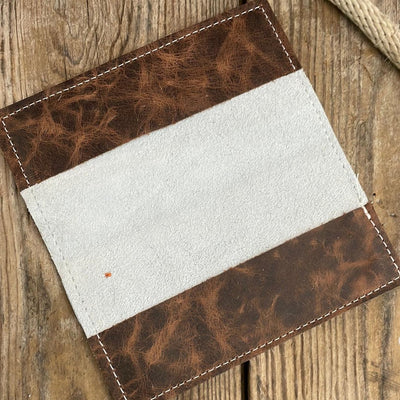 Checkbook Cover - Tricolor w/ Encanto Navajo-Checkbook Cover-Western-Cowhide-Bags-Handmade-Products-Gifts-Dancing Cactus Designs