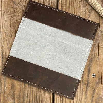 Checkbook Cover - Tricolor w/ Watermelon Wine-Checkbook Cover-Western-Cowhide-Bags-Handmade-Products-Gifts-Dancing Cactus Designs