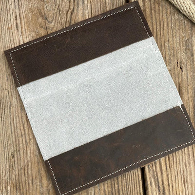 Checkbook Cover - Unicorn Hide w/ Watermelon Wine-Checkbook Cover-Western-Cowhide-Bags-Handmade-Products-Gifts-Dancing Cactus Designs