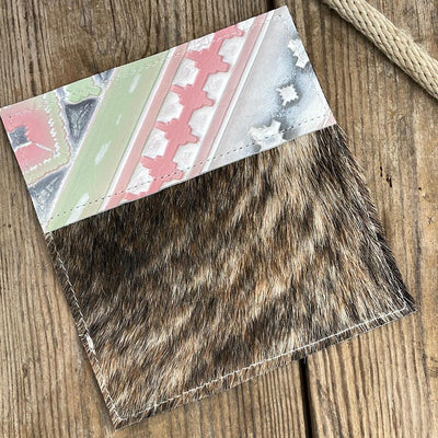 Checkbook Cover - Unicorn Hide w/ Watermelon Wine-Checkbook Cover-Western-Cowhide-Bags-Handmade-Products-Gifts-Dancing Cactus Designs
