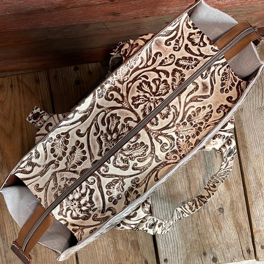 Clerk - Brindle w/ Ivory Tool-Clerk-Western-Cowhide-Bags-Handmade-Products-Gifts-Dancing Cactus Designs