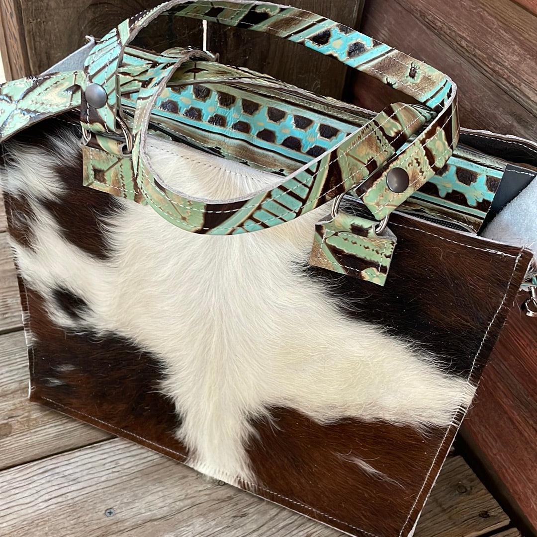 Clerk - Tricolor w/ Sage Navajo-Clerk-Western-Cowhide-Bags-Handmade-Products-Gifts-Dancing Cactus Designs