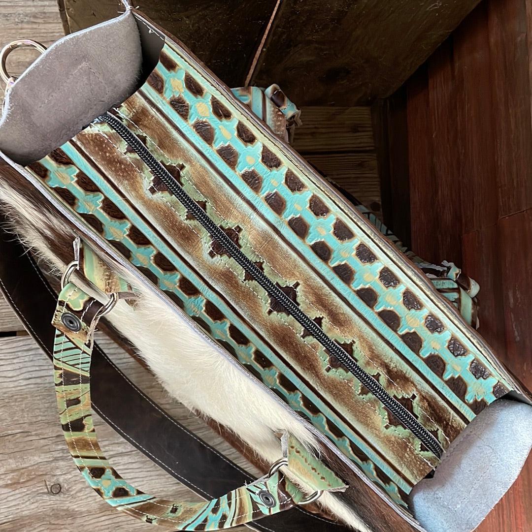 Clerk - Tricolor w/ Sage Navajo-Clerk-Western-Cowhide-Bags-Handmade-Products-Gifts-Dancing Cactus Designs