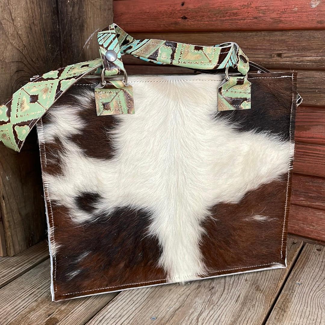 Clerk - Tricolor w/ Sage Navajo-Clerk-Western-Cowhide-Bags-Handmade-Products-Gifts-Dancing Cactus Designs