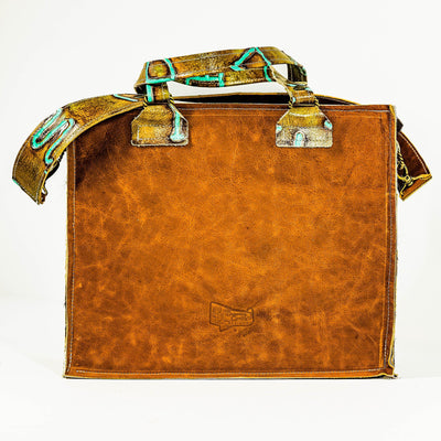 Clerk - Tricolor w/ Turquoise Brands-Clerk-Western-Cowhide-Bags-Handmade-Products-Gifts-Dancing Cactus Designs