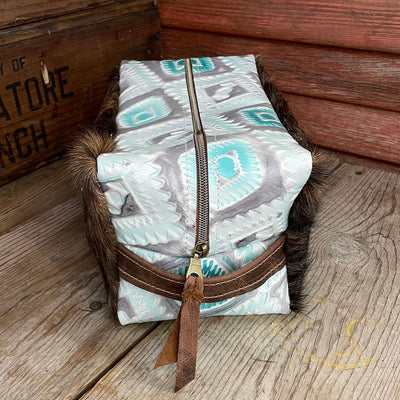 Dutton - Brindle w/ Turquoise Sand Aztec-Dutton-Western-Cowhide-Bags-Handmade-Products-Gifts-Dancing Cactus Designs
