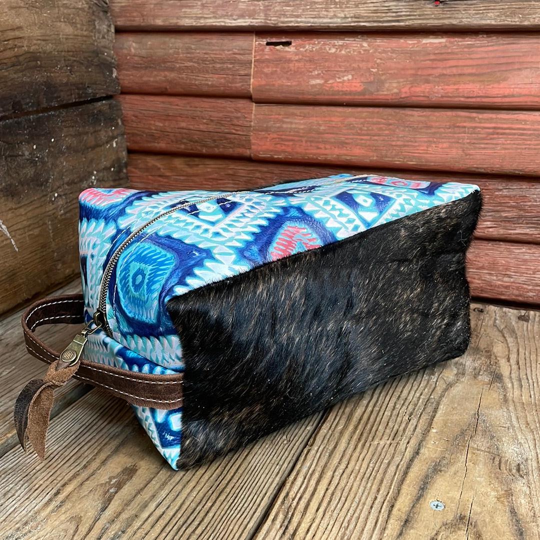 Dutton - Dark Brindle w/ Tucson Sundown Aztec-Dutton-Western-Cowhide-Bags-Handmade-Products-Gifts-Dancing Cactus Designs