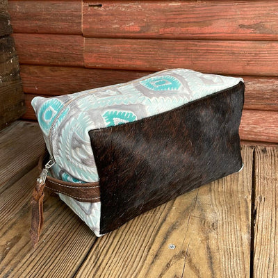 Dutton - Dark Brindle w/ Turquoise Sand Aztec-Dutton-Western-Cowhide-Bags-Handmade-Products-Gifts-Dancing Cactus Designs