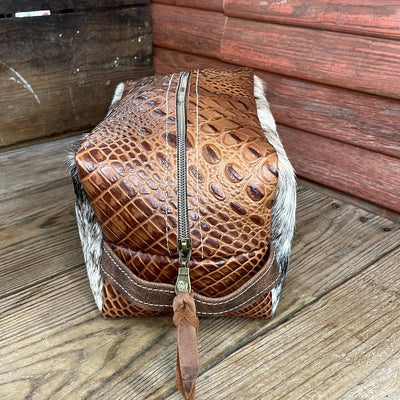 Dutton - Light Brindle w/ Saddle Croc-Dutton-Western-Cowhide-Bags-Handmade-Products-Gifts-Dancing Cactus Designs