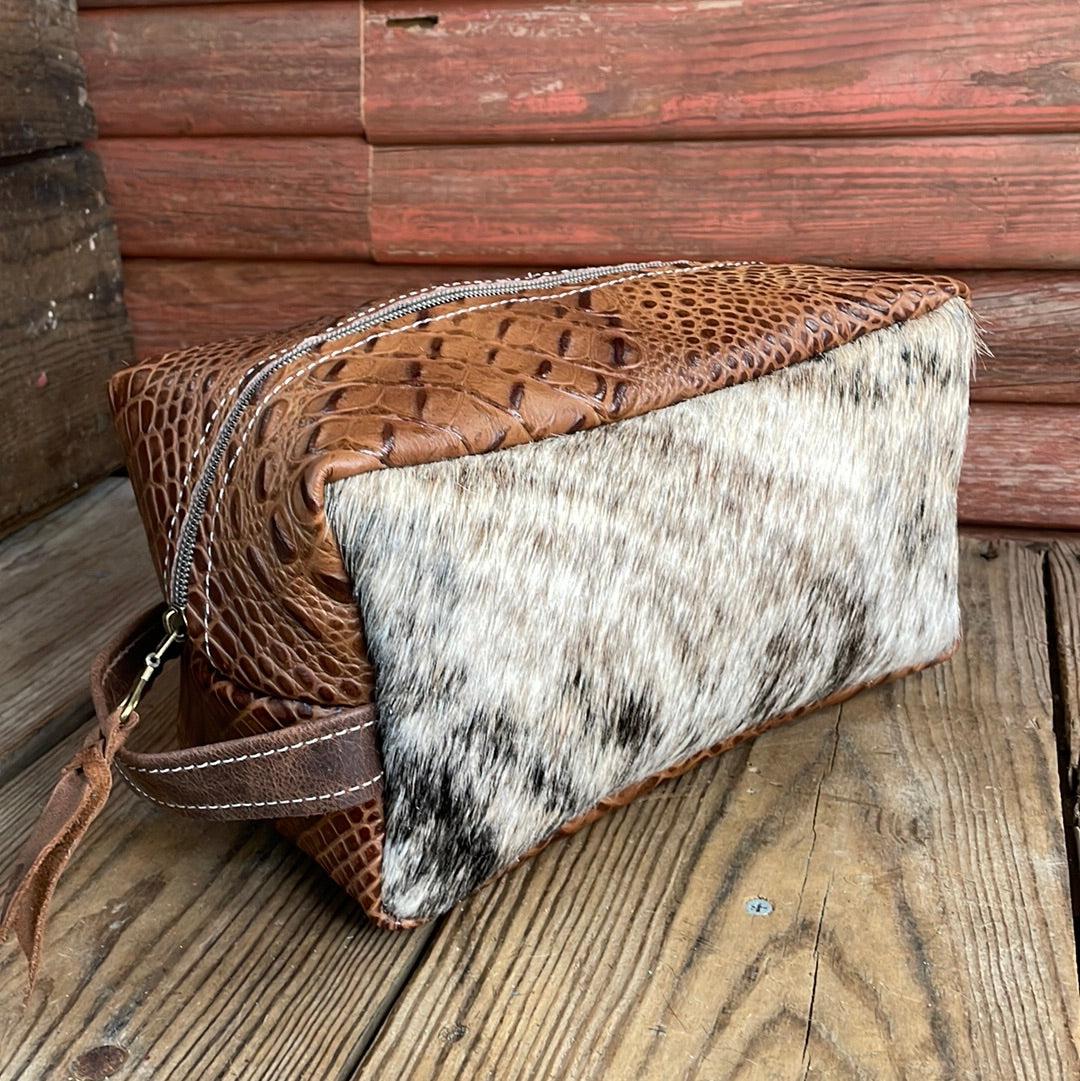 Dutton - Light Brindle w/ Saddle Croc-Dutton-Western-Cowhide-Bags-Handmade-Products-Gifts-Dancing Cactus Designs