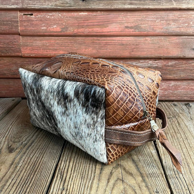 Dutton - Light Brindle w/ Saddle Croc-Dutton-Western-Cowhide-Bags-Handmade-Products-Gifts-Dancing Cactus Designs