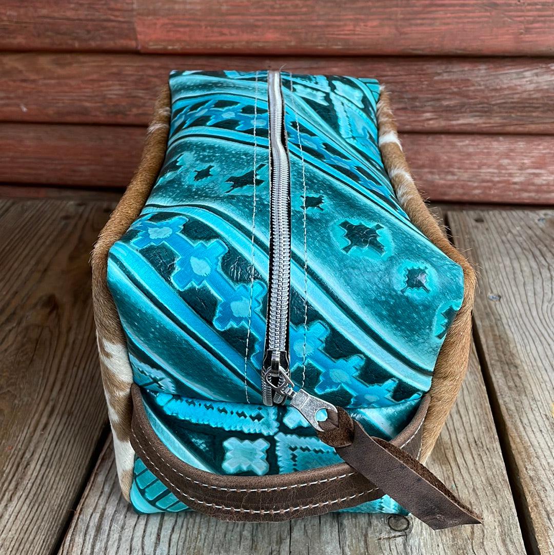 Dutton - Longhorn w/ Turquoise Matrix Navajo-Dutton-Western-Cowhide-Bags-Handmade-Products-Gifts-Dancing Cactus Designs
