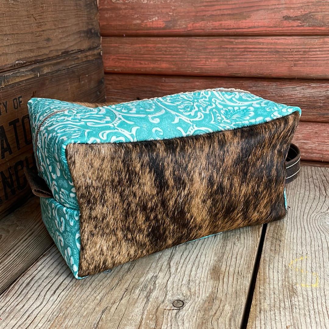 Dutton - Red Brindle w/ Turquoise Sand Tool-Dutton-Western-Cowhide-Bags-Handmade-Products-Gifts-Dancing Cactus Designs