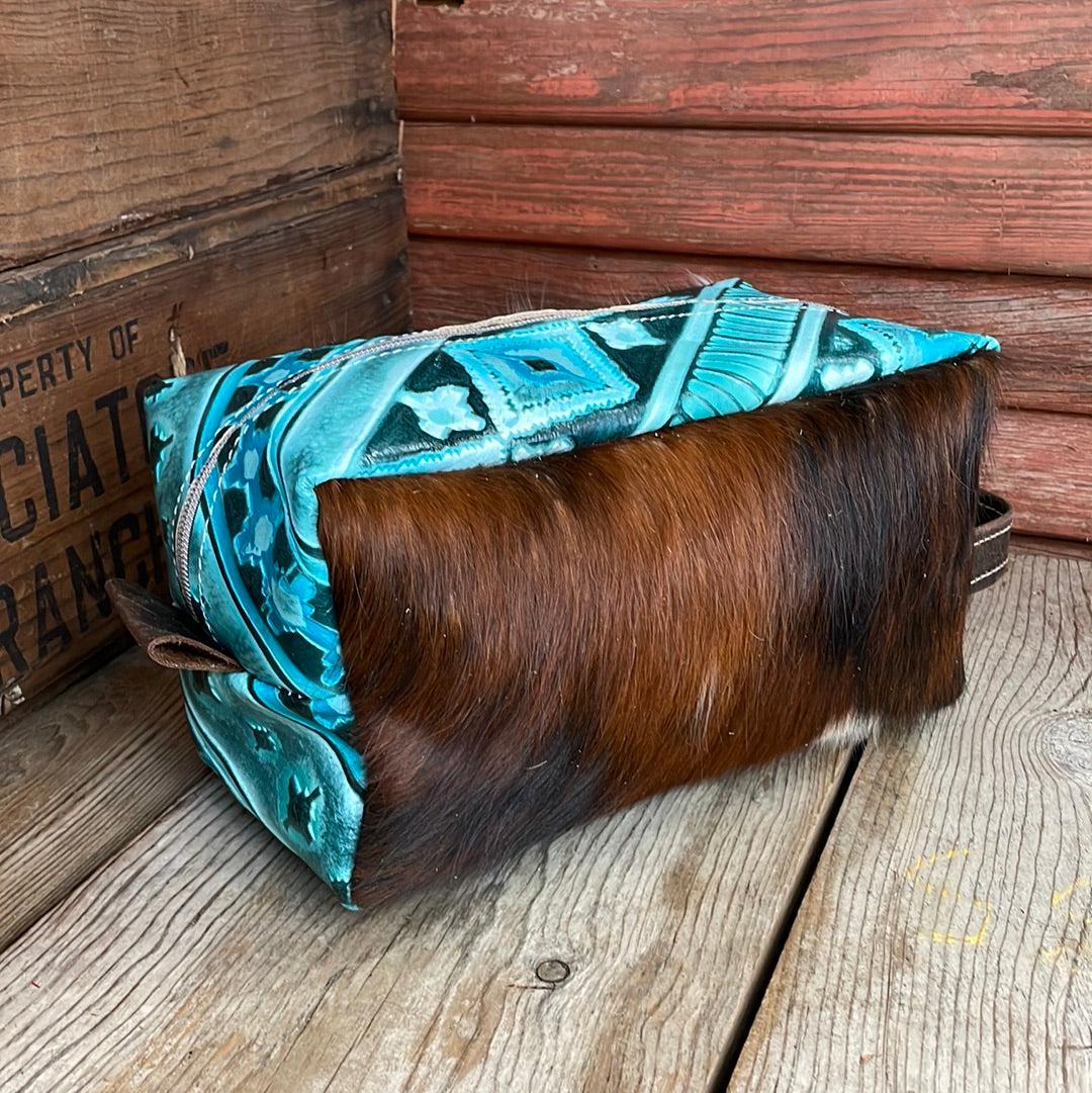 Dutton - Tricolor w/ Turquoise Matrix-Dutton-Western-Cowhide-Bags-Handmade-Products-Gifts-Dancing Cactus Designs