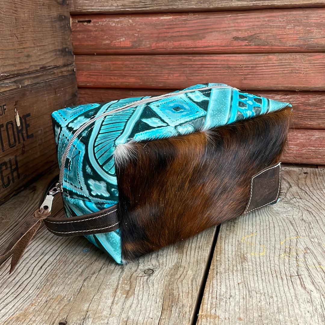 Dutton - Tricolor w/ Turquoise Matrix-Dutton-Western-Cowhide-Bags-Handmade-Products-Gifts-Dancing Cactus Designs