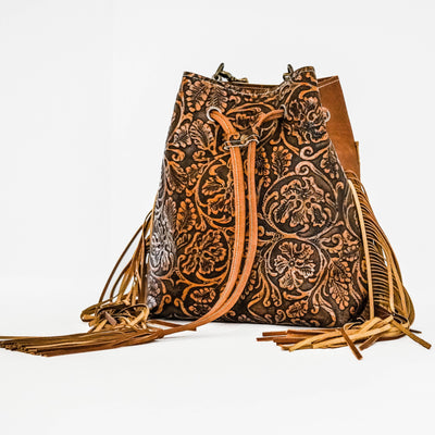 Gabby - Honey Tool Embossed-Gabby-Western-Cowhide-Bags-Handmade-Products-Gifts-Dancing Cactus Designs