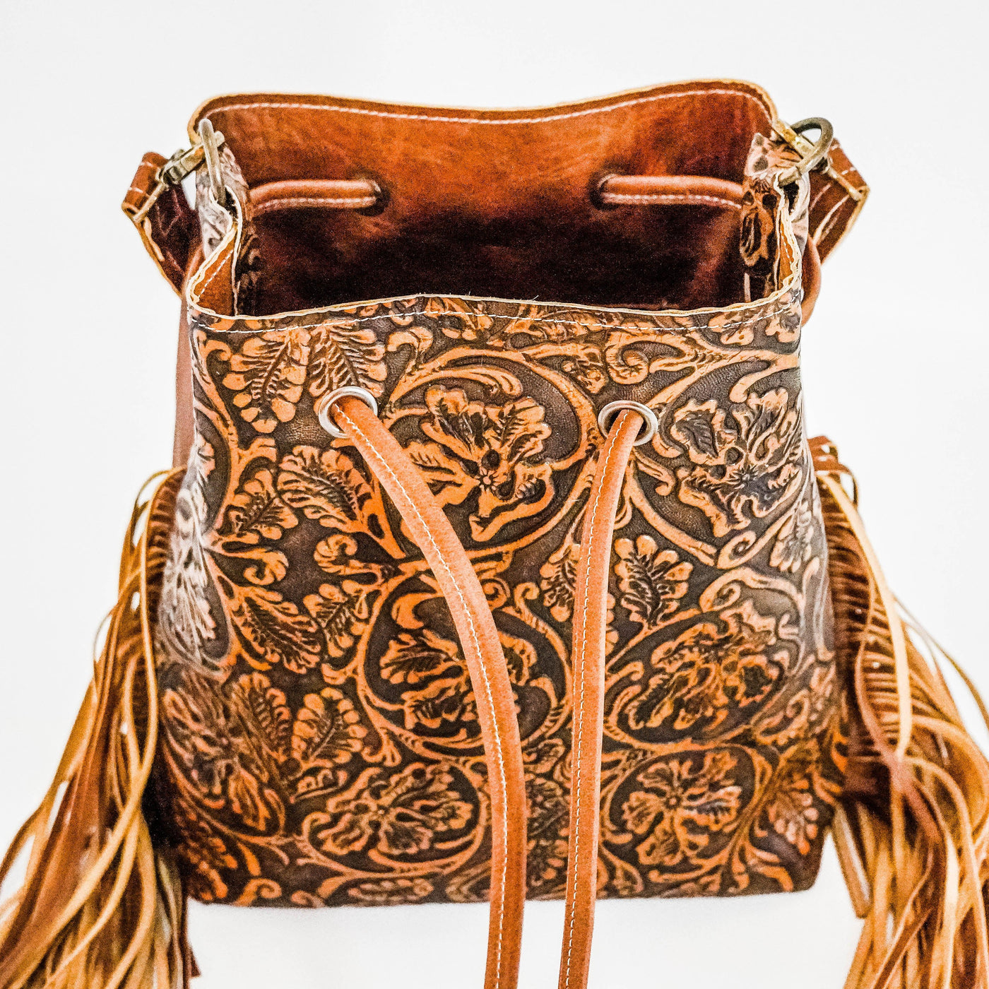 Gabby - Honey Tool Embossed-Gabby-Western-Cowhide-Bags-Handmade-Products-Gifts-Dancing Cactus Designs