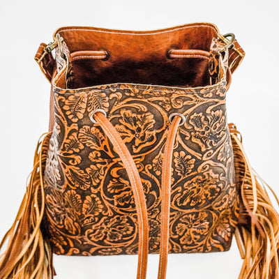 Gabby - Honey Tool Embossed-Gabby-Western-Cowhide-Bags-Handmade-Products-Gifts-Dancing Cactus Designs