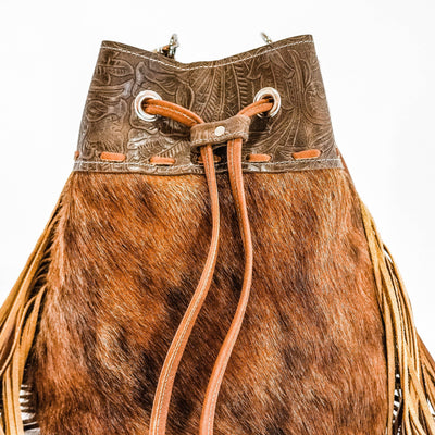 Gabby - Red Brindle w/ Chocolate Denver Tool-Gabby-Western-Cowhide-Bags-Handmade-Products-Gifts-Dancing Cactus Designs