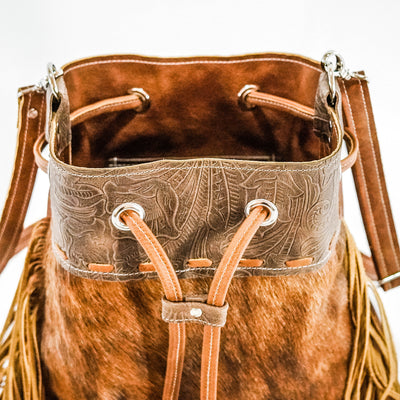 Gabby - Red Brindle w/ Chocolate Denver Tool-Gabby-Western-Cowhide-Bags-Handmade-Products-Gifts-Dancing Cactus Designs
